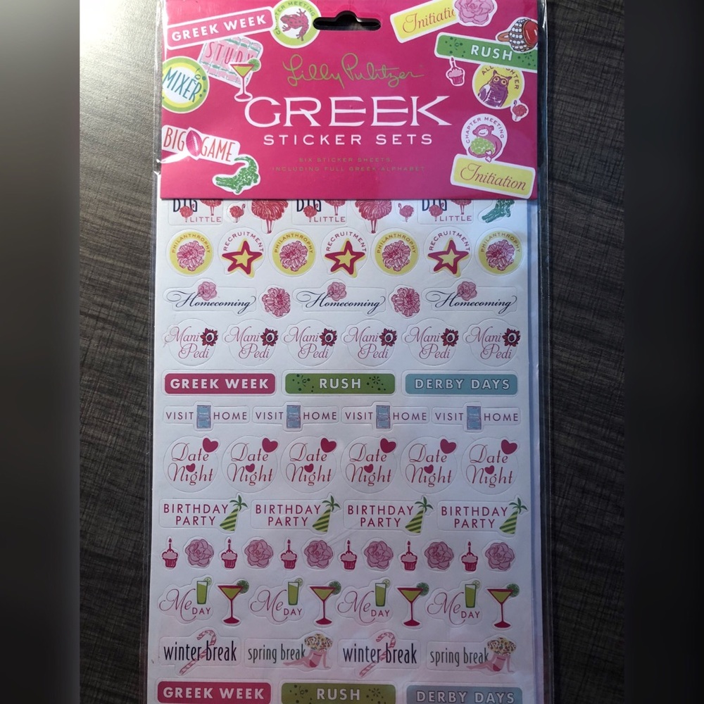 Lilly Pulitzer Greek Sticker Set